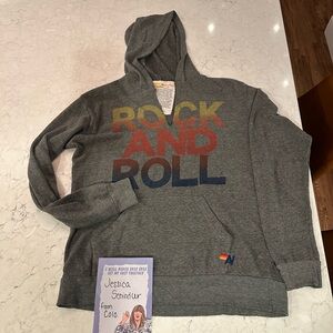 RARE Vintage Aviator Nation Rock And Roll Graphic Pullover Hoodie Grey Unisex XL